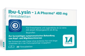 IBU-LYSIN 1A Pharma 400 mg plėvele dengtos tabletės, 20 vnt