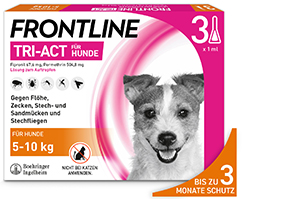 FRONTLINE Tri-Act tirpalas, skirtas lašinti 5-10 kg šunims, 3 vnt