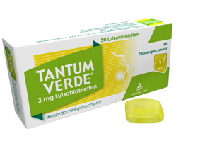 TANTUM VERDE 3 mg citrinų skonio pastilės, 20 vnt