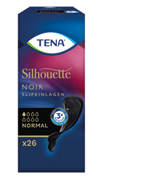 TENA SILHOUETTE Kelnaičių įklotai normal noir, 26 vnt