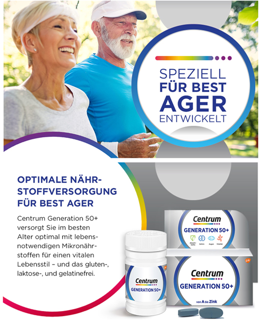 CENTRUM Generation 50+ tabletės, 60 kapsulių