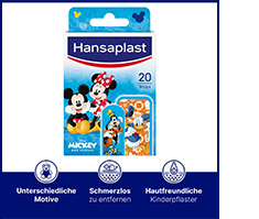 HANSAPLAST Vaikiškos gipso juostelės Mickey & Friends, 20 vnt