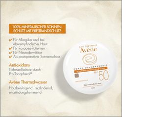 AVENE Kompaktinis kremas nuo saulės SPF 50 aukso, 10 g