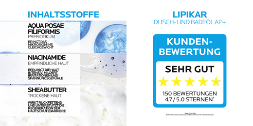 ROCHE-POSAY "Lipikar" dušo ir vonios aliejus AP+, 750 ml