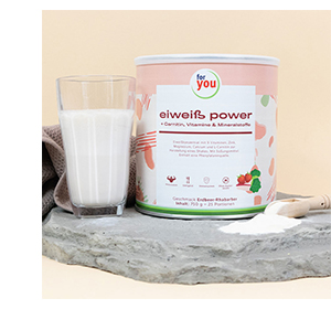 FOR YOU eiweiß power braškių milteliai, 750 g