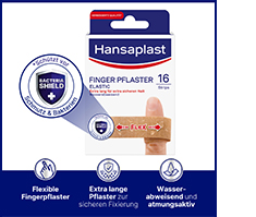 HANSAPLAST Elastinės pirštų gipso juostelės, 16 vnt