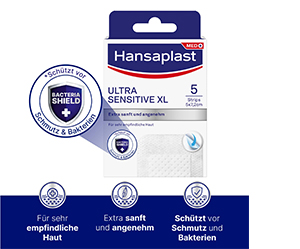 HANSAPLAST Ultra jautrus žaizdų tvarstis 5x7,2 cm XL, 5 vnt