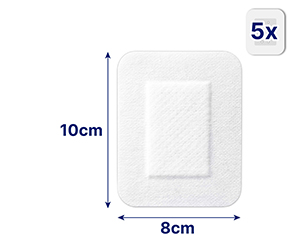HANSAPLAST Itin jautrus žaizdų tvarstis 8x10 cm XXL, 5 vnt
