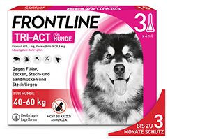 FRONTLINE Tri-Act tirpalas, skirtas lašinti 40-60 kg šunims, 3 vnt