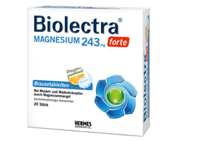 BIOLECTRA Magnis 243 mg forte Orange Effervescent Tablets, 40 kapsulių