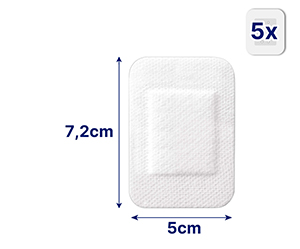 HANSAPLAST Ultra jautrus žaizdų tvarstis 5x7,2 cm XL, 5 vnt