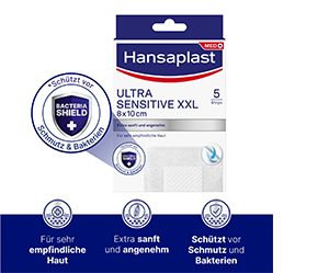 HANSAPLAST Itin jautrus žaizdų tvarstis 8x10 cm XXL, 5 vnt
