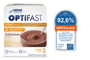 OPTIFAST Kreminio šokolado milteliai, 8X55 g