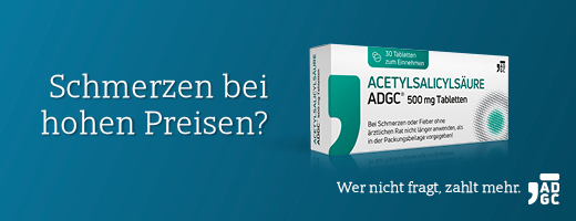 ACETYLSALICYLSÄURE ADGC 500 mg tabletės, 100 vnt
