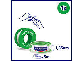 HANSAPLAST Jautrios fiksacijos gipsas 1,25 cmx5 m, 1 vnt