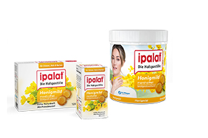 IPALAT Gerklės pastilės medus švelnus be mentolio, 120 vnt