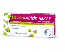 LEVOCETIRIZIN HEXAL alergijoms 5 mg plėvele dengtos tabletės, 100 vnt