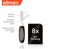 ELMEX Tarpdančių šepetėliai ISO 8 dydžio 1,5 mm juodi, 8 vnt
