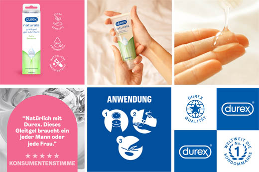 DUREX naturals lubrikantas extra sensitive, 100 ml