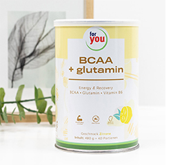 FOR YOU BCAA+glutaminas Energy & Recovery Lemon, 480 g