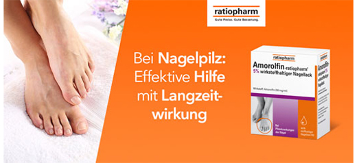 AMOROLFIN-ratiopharm 5% veikliosios medžiagos nagų lakas, 5 ml
