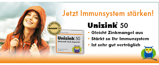 UNIZINK 50 enterinėmis plėvele dengtų tablečių, 100 vnt
