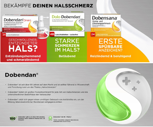 DOLO-DOBENDAN 1,4 mg/10 mg pastilės, 48 vnt