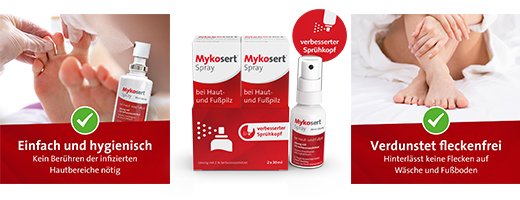 MYKOSERT Purškalas odai ir atleto pėdoms, 2X30 ml