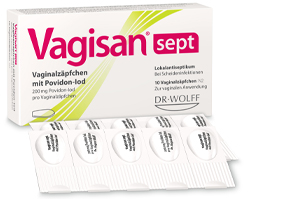 VAGISAN Sept makšties žvakutės su povidono jodu, 10 vnt