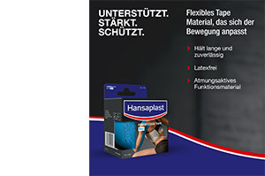 HANSAPLAST Sportinė kineziologinė juosta 5 cmx5 m, mėlyna, 1 vnt