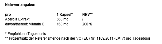 VITAMIN C 160 mg acerolos ekstrakto, 180 kapsulių