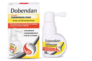 DOBENDAN Tiesioginis flurbiprofeno purškiamas medus & Citrina, 15 ml