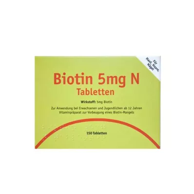 BIOTIN 5 mg N tabletės, 150 vnt BIOTIN 5 mg N tabletės, 150 vnt