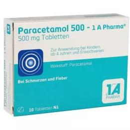 PARACETAMOL 500-1A Pharma tabletės, 10 vnt