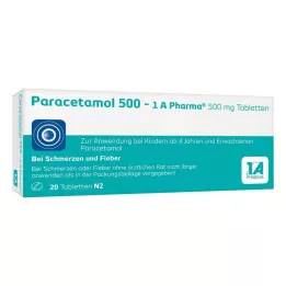 PARACETAMOL 500-1A Pharma tabletės, 20 vnt