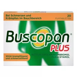 BUSCOPAN plius 10 mg/500 mg plėvele dengtos tabletės, 20 vnt