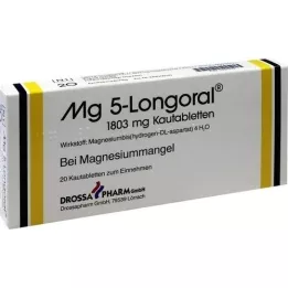 MG 5 LONGORAL Kramtomosios tabletės, 20 vnt
