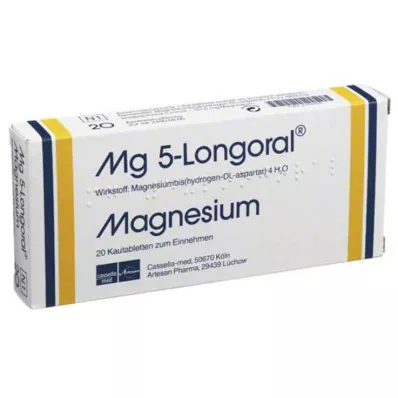 MG 5 LONGORAL Kramtomosios tabletės, 20 vnt