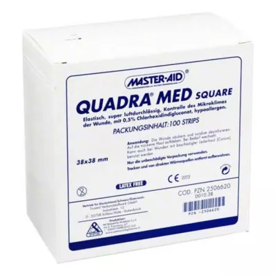 QUADRA MED kvadratinės 38x38 mm juostelės Master Aid, 100 vnt