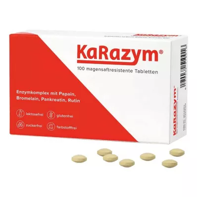 KARAZYM enterinėmis plėvele dengtos tabletės, 100 vnt