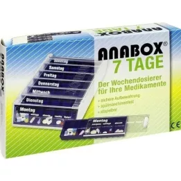 ANABOX 7 dienų savaitinis dozatorius mėlynos spalvos, 1 vnt