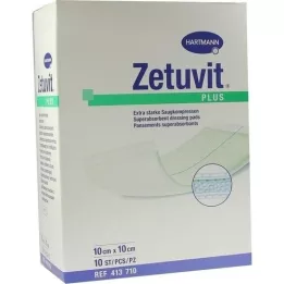 ZETUVIT Plus itin stiprus absorbuojantis kompresas sterilus 10x10 cm, 10 vnt