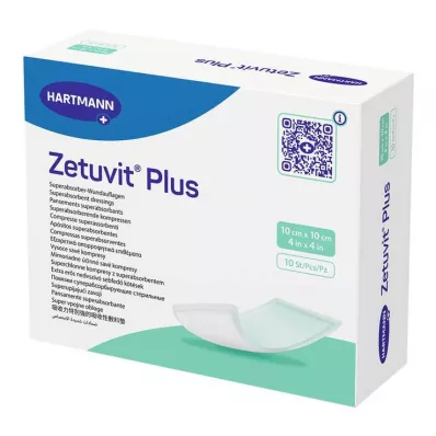 ZETUVIT Plus itin stiprus absorbuojantis kompresas sterilus 10x10 cm, 10 vnt ZETUVIT Plus itin stiprus absorbuojantis kompresas sterilus 10x10 cm, 10 vnt