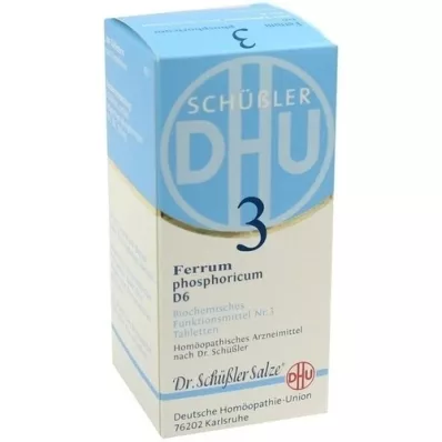 BIOCHEMIE DHU 3 Ferrum phosphoricum D 6 tabletės, 200 kapsulių