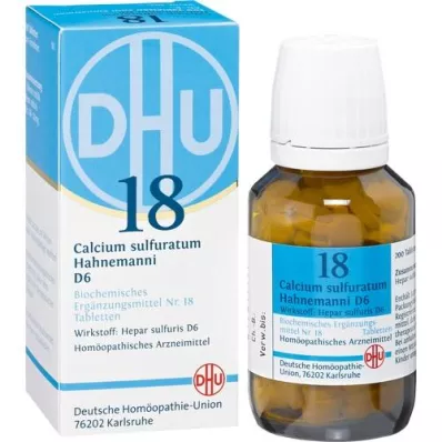 BIOCHEMIE DHU 18 Calcium sulphuratum D 6 tabletės, 200 kapsulių