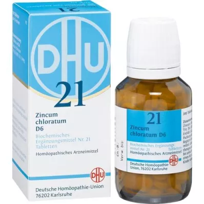 BIOCHEMIE DHU 21 Zincum chloratum D 6 tabletės, 200 kapsulių