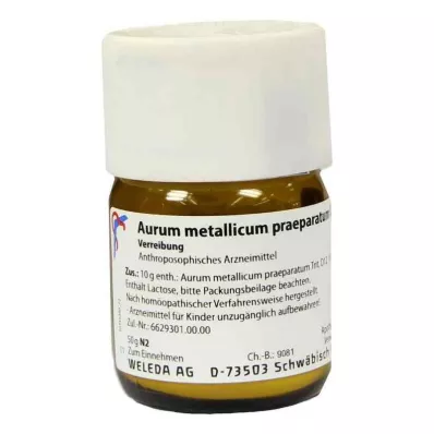 AURUM METALLICUM PRAEPARATUM D 12 Tritiravimas, 50 g