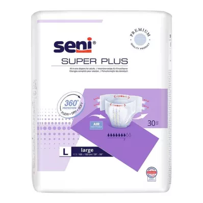 SUPER SENI Plus naktinės šlapimo nelaikymo kelnės 3 L dydžio, 30 vnt