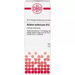 ACIDUM SULFURICUM D 12 skiedinys, 20 ml