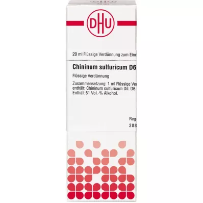 CHININUM SULFURICUM D 6 skiedinys, 20 ml